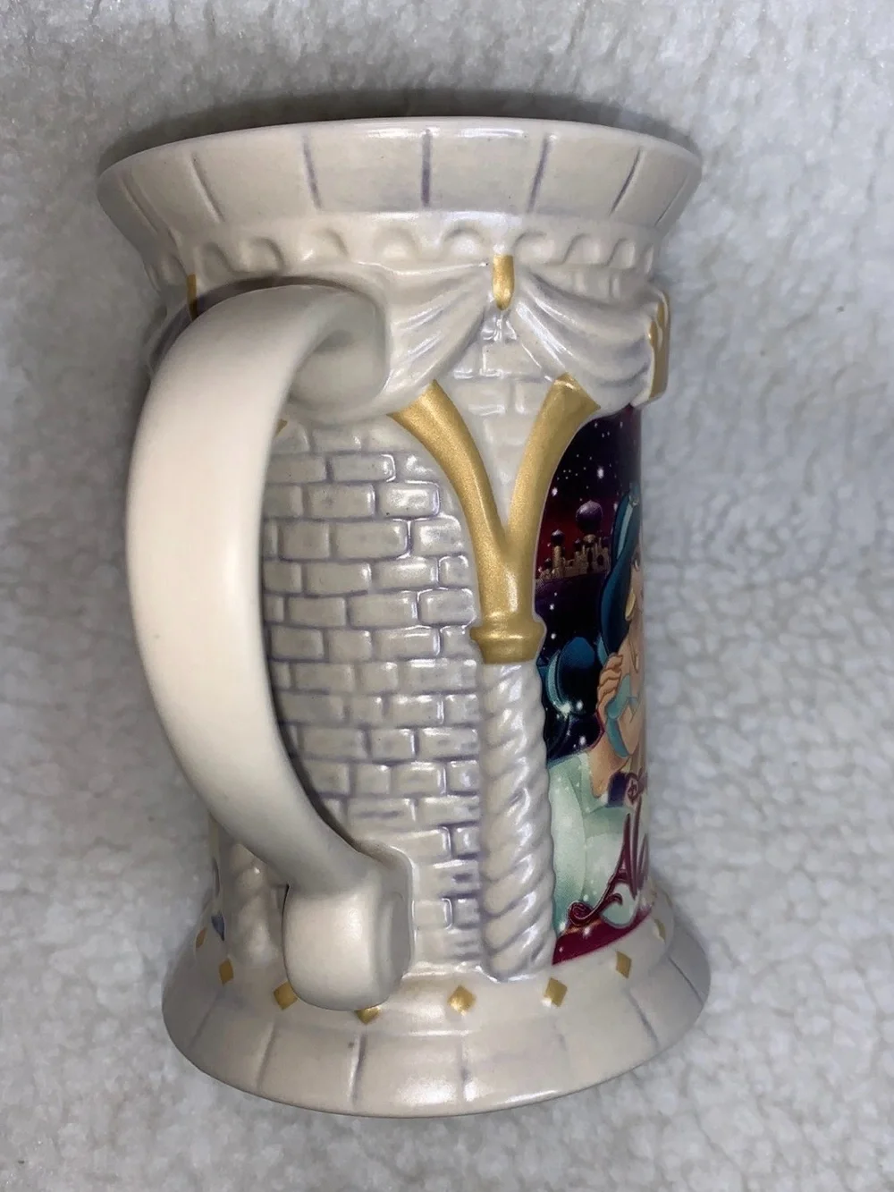 Disney Store Exclusive Aladdin Jasmine Sculpted Coffee Mug Cup 5” Ceramic 10oz